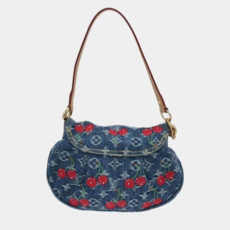Pre Owned Louis Vuitton Monogram Cherry Denim Lv X Tm Sunset Shoulder Bag