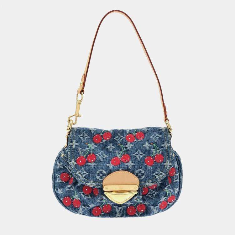 Pre Owned Louis Vuitton Monogram Cherry Denim Lv X Tm Sunset Shoulder Bag