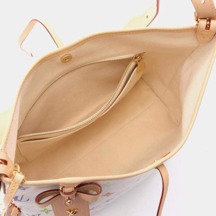 Pre Owned Louis Vuitton Lv X Tm Carryall Nm Pm Monogram Multicolore Shoulder Bag Coated Canvas And Leather White Multicolor