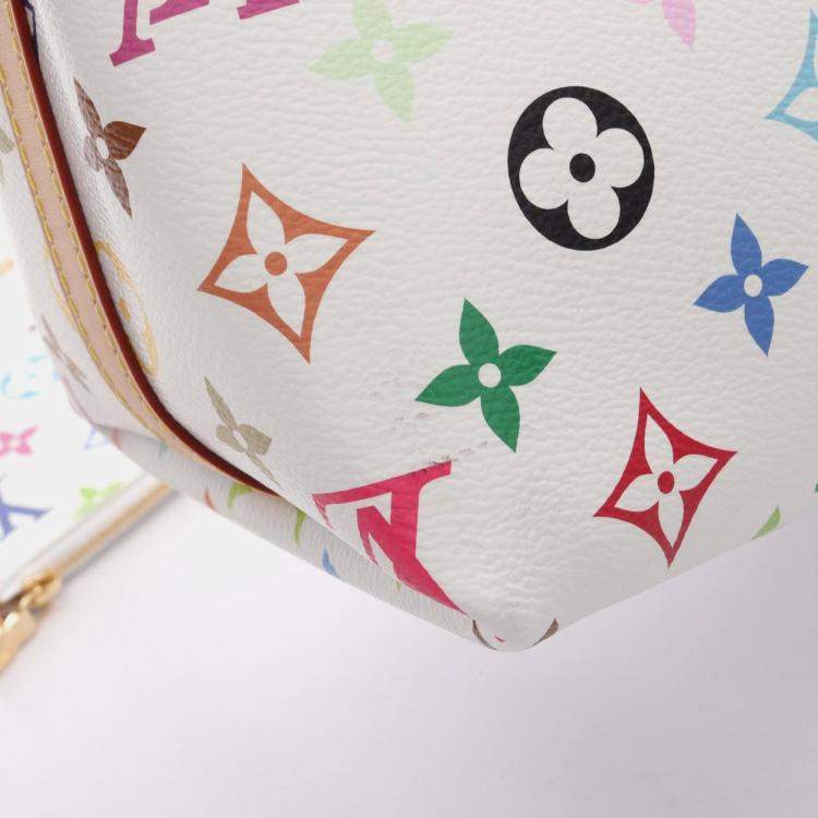 Pre Owned Louis Vuitton Lv X Tm Carryall Nm Pm Monogram Multicolore Shoulder Bag Coated Canvas And Leather White Multicolor