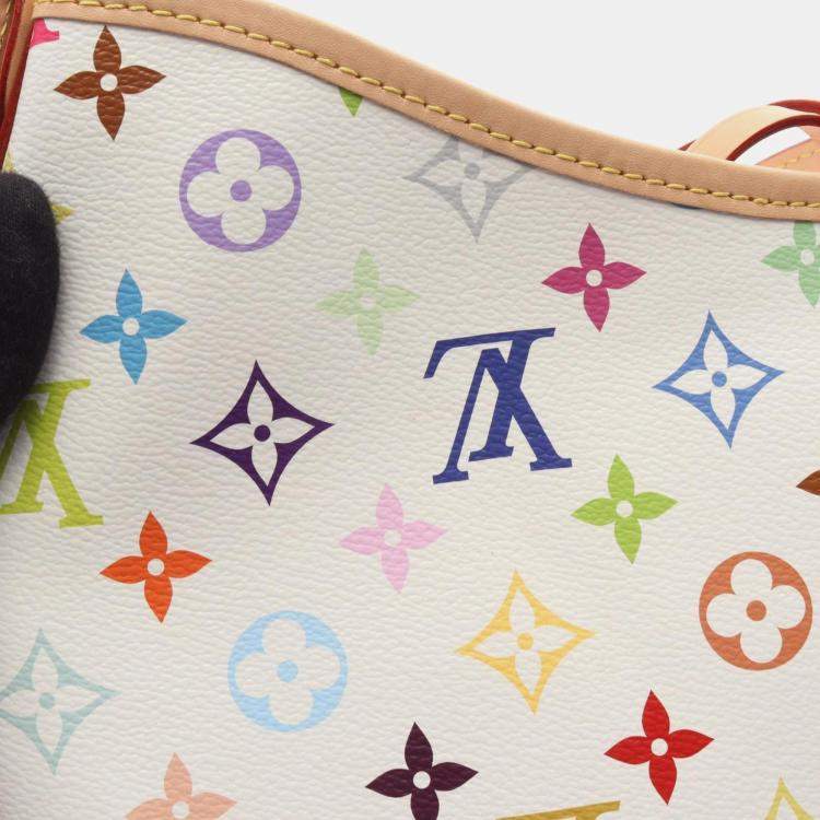 Pre Owned Louis Vuitton Lv X Tm Carryall Nm Pm Monogram Multicolore Shoulder Bag Coated Canvas And Leather White Multicolor