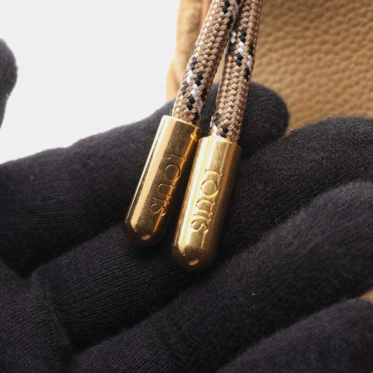 Pre Owned Louis Vuitton Keepall Bandouliere 25 Monogram Handbag Leather And Suede Beige Brown