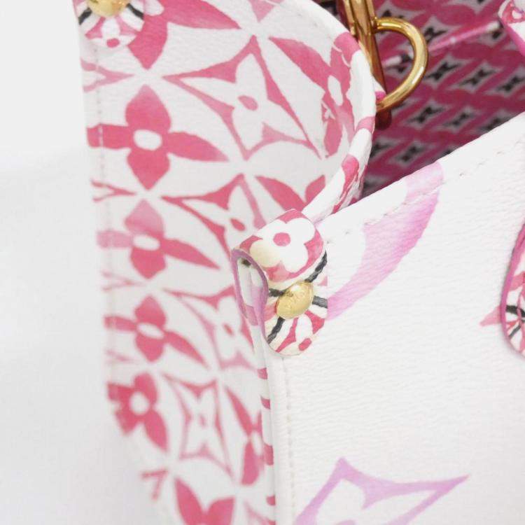 Pre Owned Louis Vuitton Monogram Flower Tile Lv By The On Go Pm Handbag