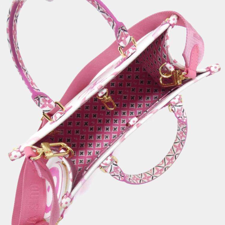 Pre Owned Louis Vuitton Monogram Flower Tile Lv By The On Go Pm Handbag