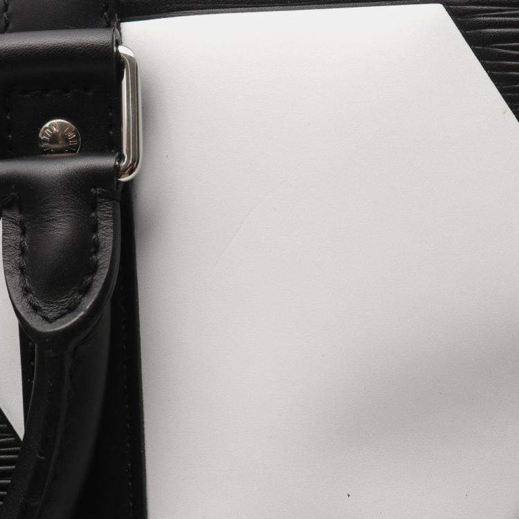 Pre Owned Louis Vuitton Keepall Bandouliere 50 Epi Leather Boston Bag In Noir Black And White