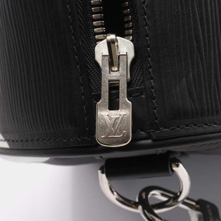 Pre Owned Louis Vuitton Keepall Bandouliere 50 Epi Leather Boston Bag In Noir Black And White