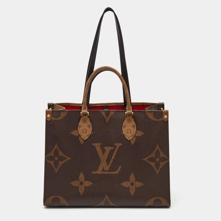 Pre Owned Louis Vuitton Onthego MM Reverse Giant Monogram Canvas Bag