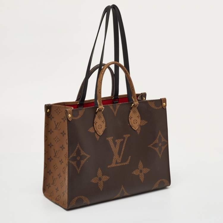 Pre Owned Louis Vuitton Onthego MM Reverse Giant Monogram Canvas Bag