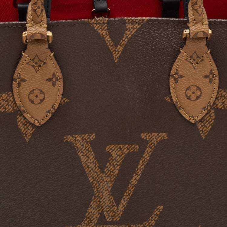 Pre Owned Louis Vuitton Onthego MM Reverse Giant Monogram Canvas Bag