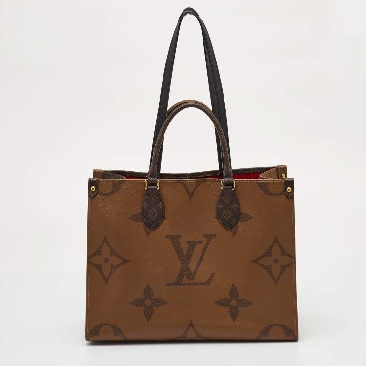 Pre Owned Louis Vuitton Onthego MM Reverse Giant Monogram Canvas Bag