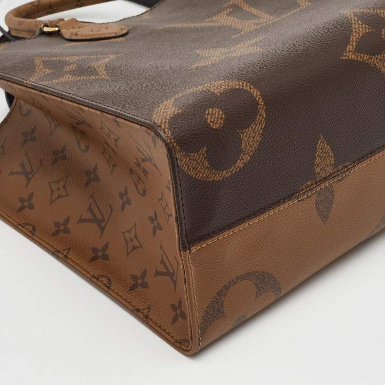 Pre Owned Louis Vuitton Onthego MM Reverse Giant Monogram Canvas Bag