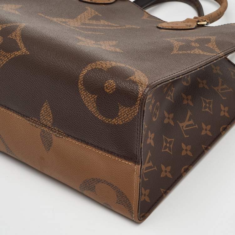 Pre Owned Louis Vuitton Onthego MM Reverse Giant Monogram Canvas Bag