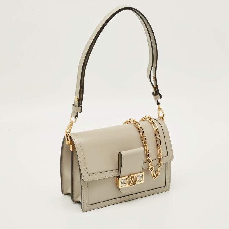 Pre Owned Louis Vuitton Dauphine MM Galet Leather Shoulder Bag