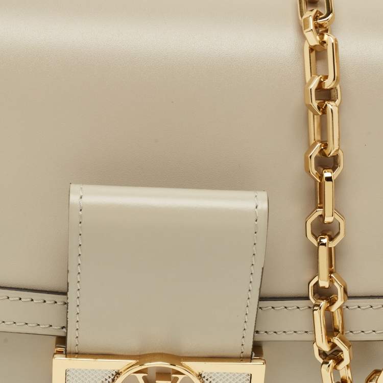 Pre Owned Louis Vuitton Dauphine MM Galet Leather Shoulder Bag