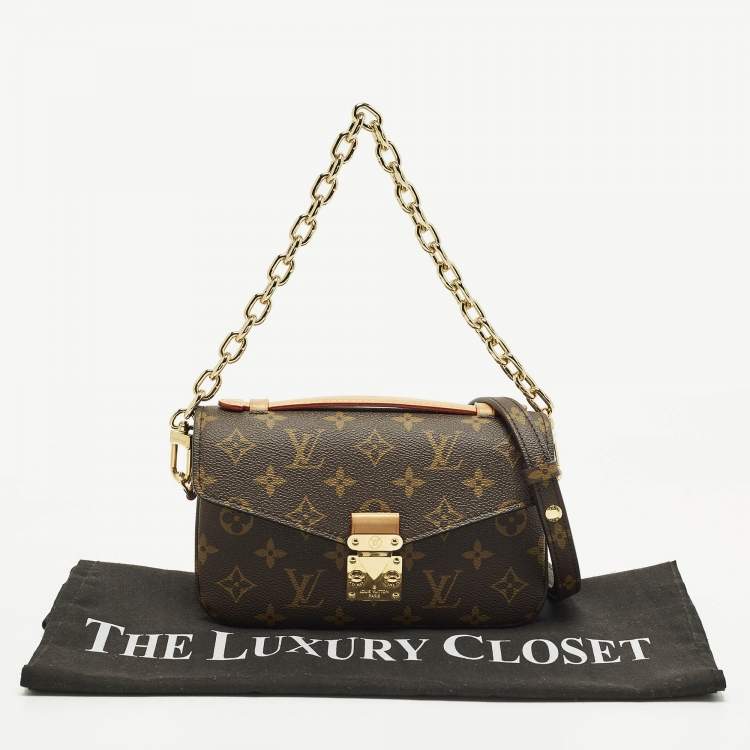 Pre Owned Louis Vuitton Pochette Métis East West Monogram Canvas Bag