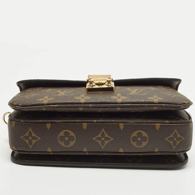 Pre Owned Louis Vuitton Pochette Métis East West Monogram Canvas Bag
