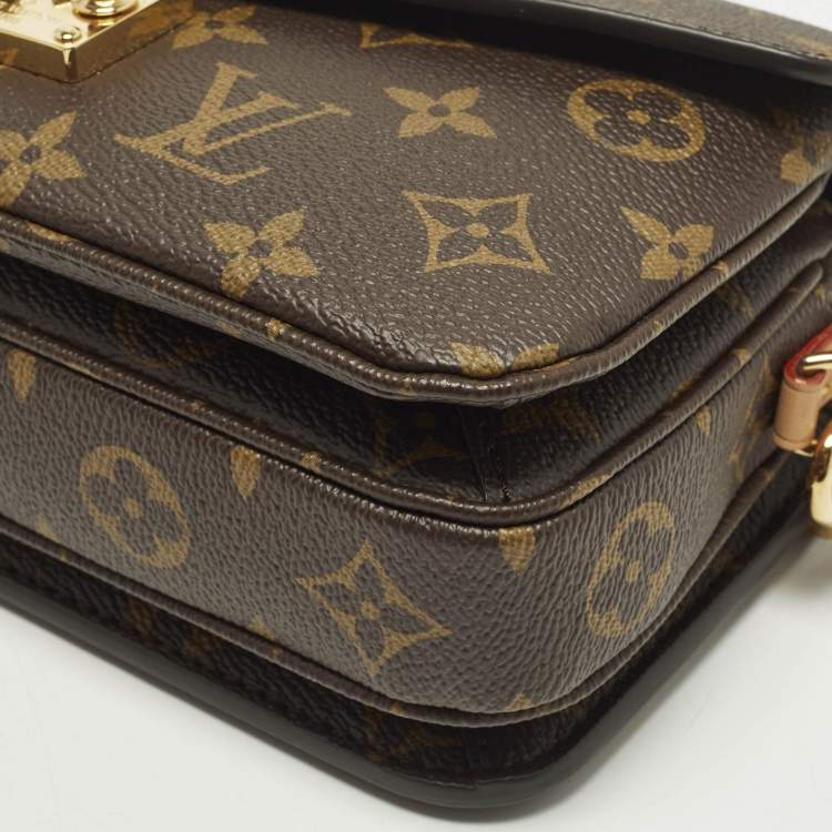 Pre Owned Louis Vuitton Pochette Métis East West Monogram Canvas Bag