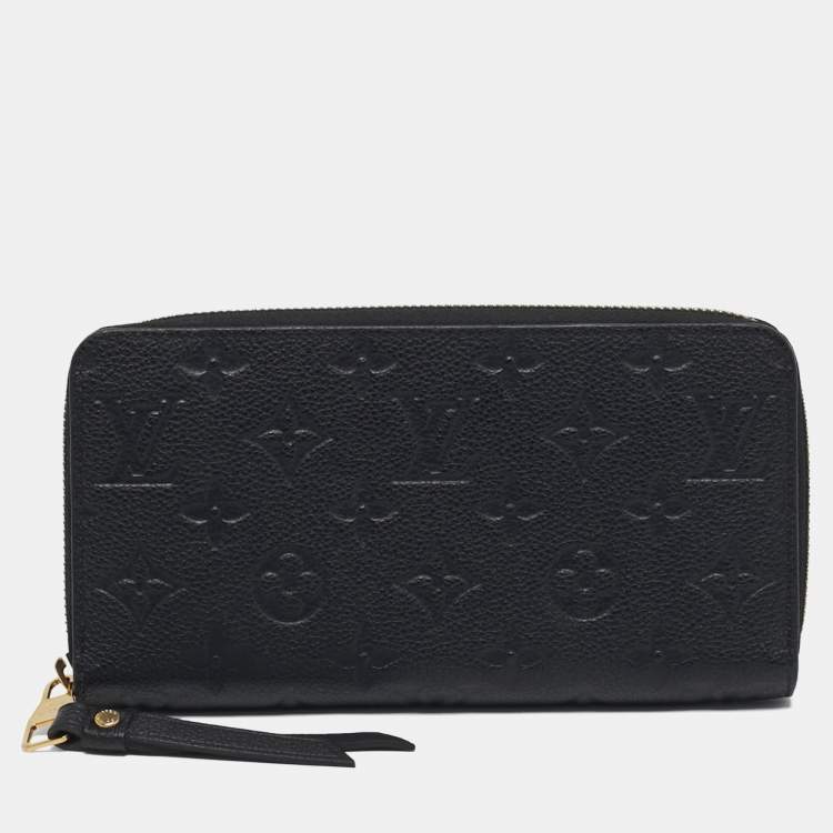مملوكة مسبقًا Louis Vuitton Zippy Black Monogram Empreinte Leather Wallet
