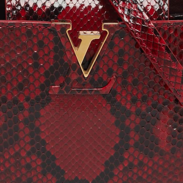 Pre Owned Louis Vuitton Capucines Mini Red Python Bag