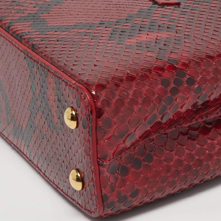 Pre Owned Louis Vuitton Capucines Mini Red Python Bag