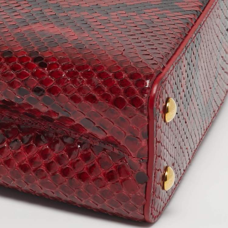 Pre Owned Louis Vuitton Capucines Mini Red Python Bag