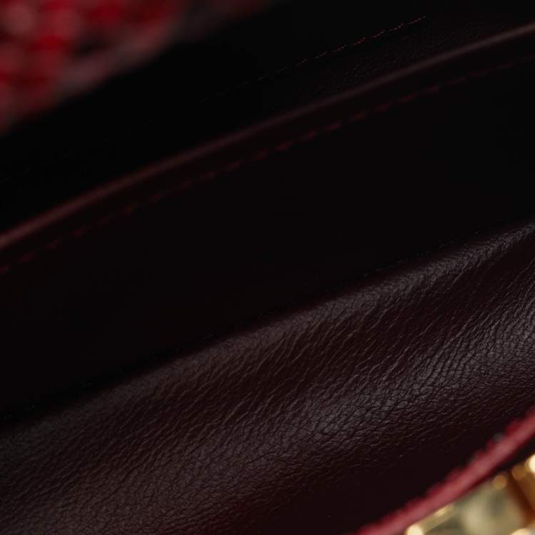 Pre Owned Louis Vuitton Capucines Mini Red Python Bag