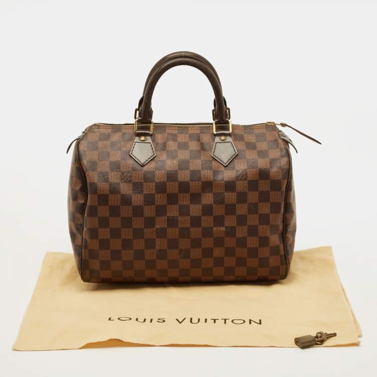 Pre Owned Louis Vuitton Speedy 30 Damier Ebene Canvas Bag
