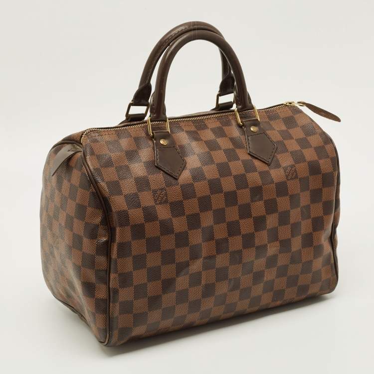 Pre Owned Louis Vuitton Speedy 30 Damier Ebene Canvas Bag