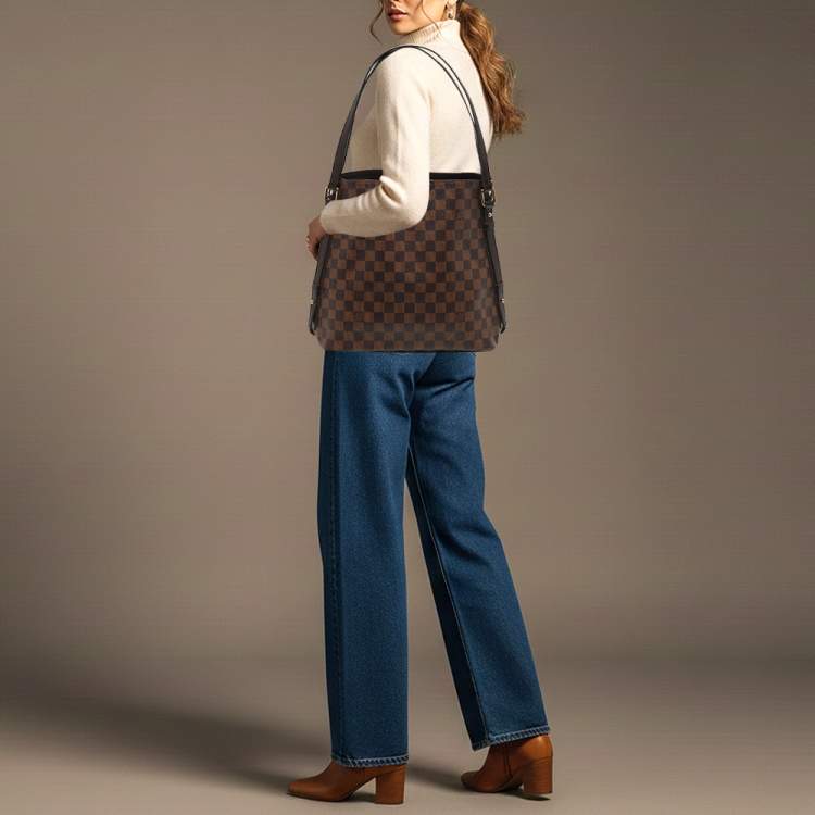 Pre Owned Louis Vuitton Cabas Rivington GM Damier Ebene Canvas Bag