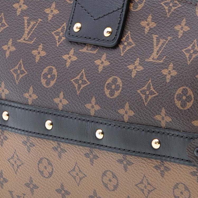 Pre Owned Louis Vuitton Brown Monogram Reverse Trunk Clutch