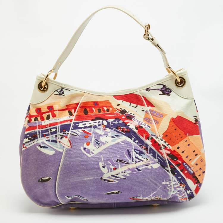 Pre Owned Louis Vuitton Riviera Cruise Galleria GM White/Multicolor Canvas Bag
