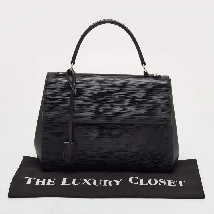 Pre Owned Louis Vuitton Cluny MM Black Epi Leather Bag