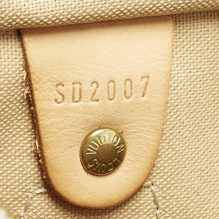 Pre Owned Louis Vuitton Speedy 25 Damier Azur Canvas Bag