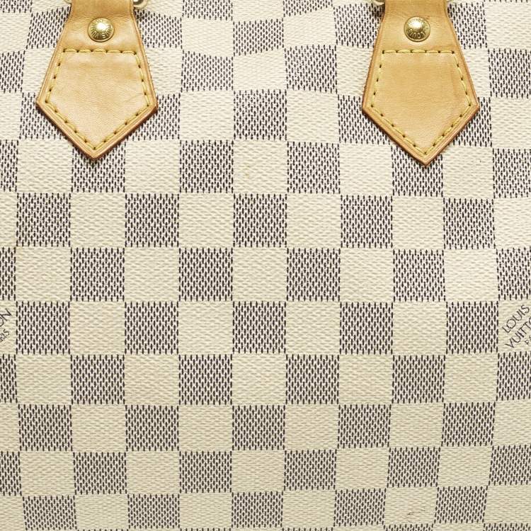 Pre Owned Louis Vuitton Speedy 25 Damier Azur Canvas Bag