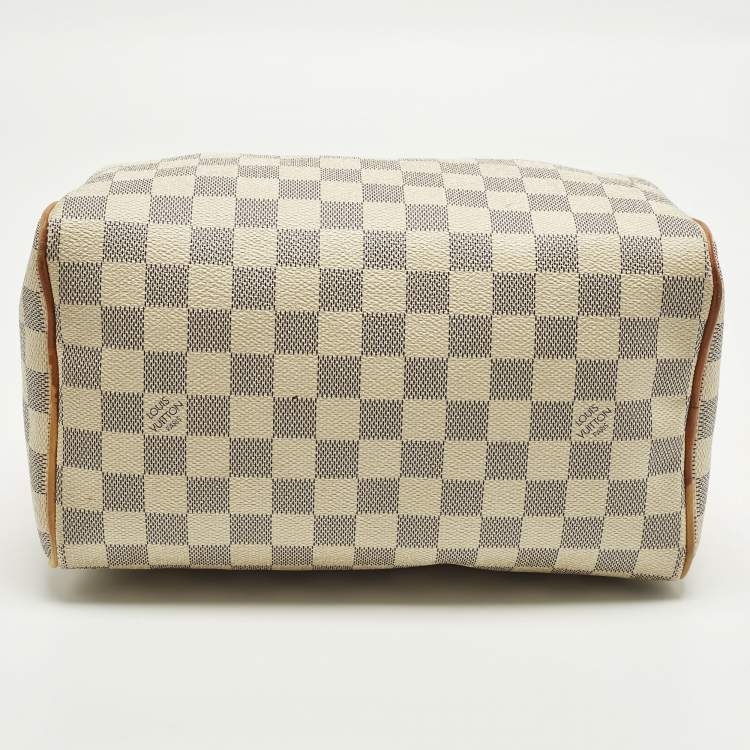 Pre Owned Louis Vuitton Speedy 25 Damier Azur Canvas Bag