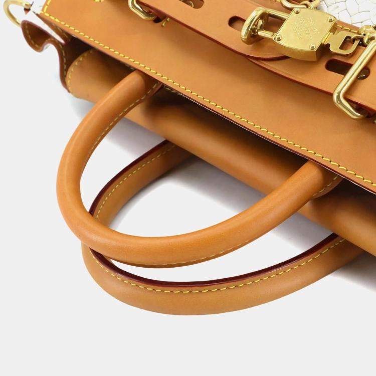 مملوكة مسبقًا Louis Vuitton Steamer 30 2-Way Hand/Shoulder Bag In Off-White Leather