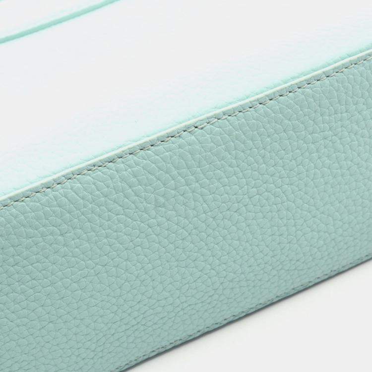 Pre Owned Louis Vuitton Capucines Bb Handbag Leather Taurillon Blue Topaz