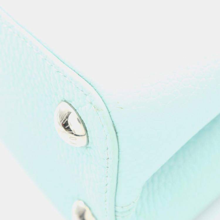 Pre Owned Louis Vuitton Capucines Bb Handbag Leather Taurillon Blue Topaz