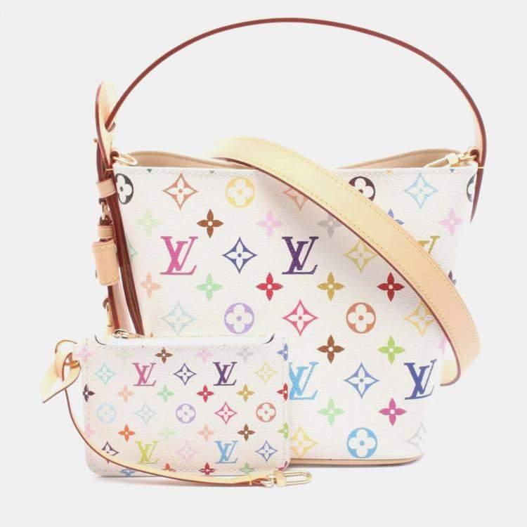 Pre Owned Louis Vuitton Lv X Tm All-In-Bb  Monogram White Multicolor Coated Canvas Leather Handbag