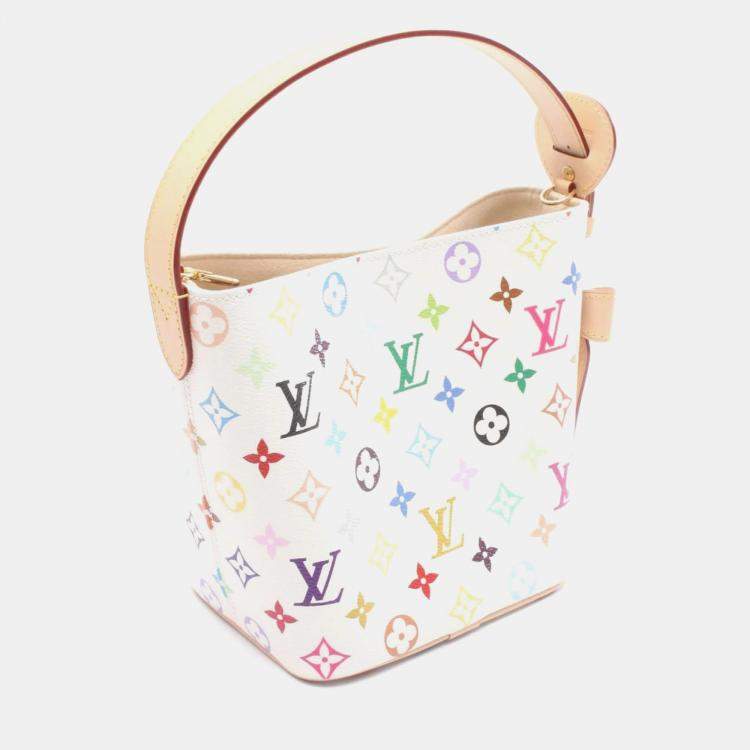 Pre Owned Louis Vuitton Lv X Tm All-In-Bb  Monogram White Multicolor Coated Canvas Leather Handbag