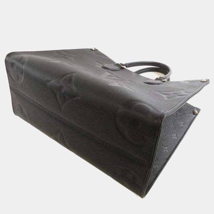 Pre Owned Louis Vuitton Black Monogram Empreinte On-The-Go MM Handbag