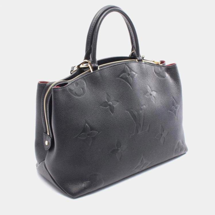 Pre Owned Louis Vuitton Grand Palais Mm Monogram Empreinte Handbag Leather Black