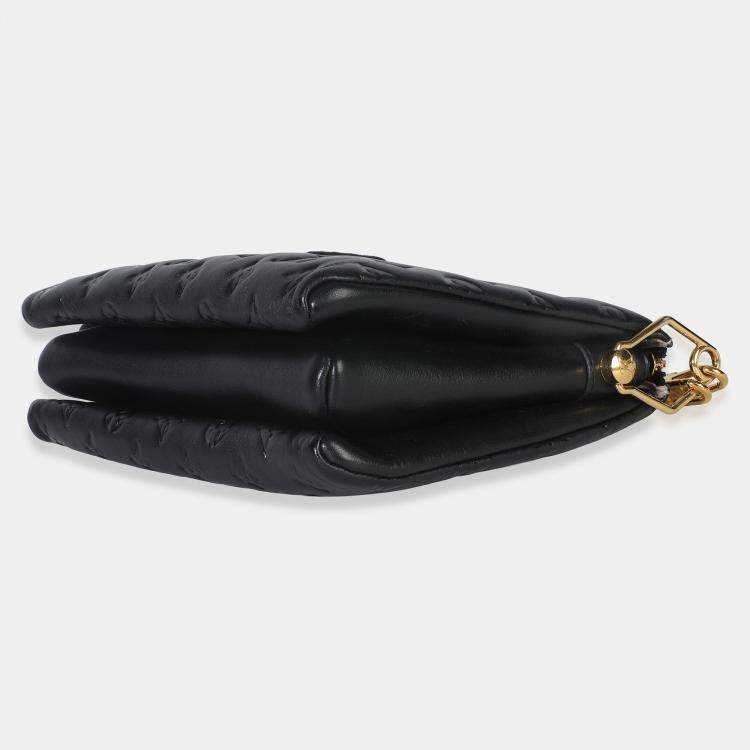 Pre Owned Louis Vuitton Black Monogram Embossed Lambskin Coussin PM