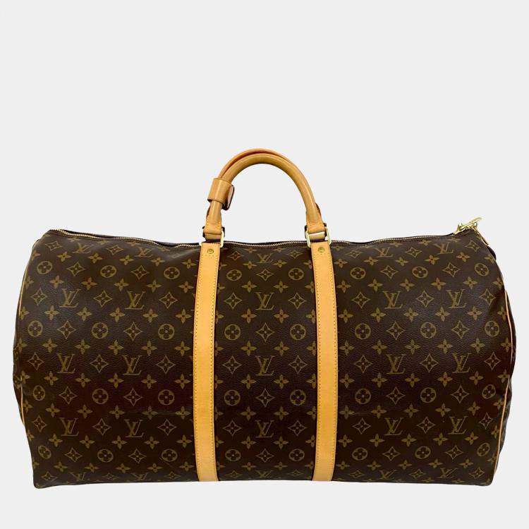 Pre Owned Louis Vuitton Brown Monogram Keepall 60