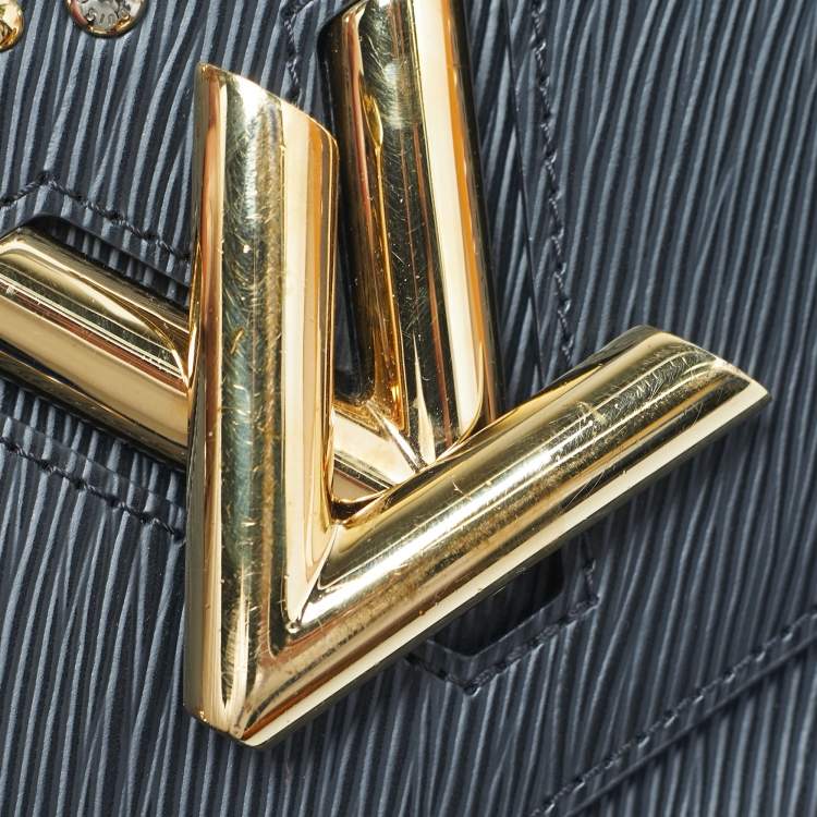 Pre Owned Louis Vuitton Twist MM Mechanical Flowers Black Epi Leather Shoulder Bag