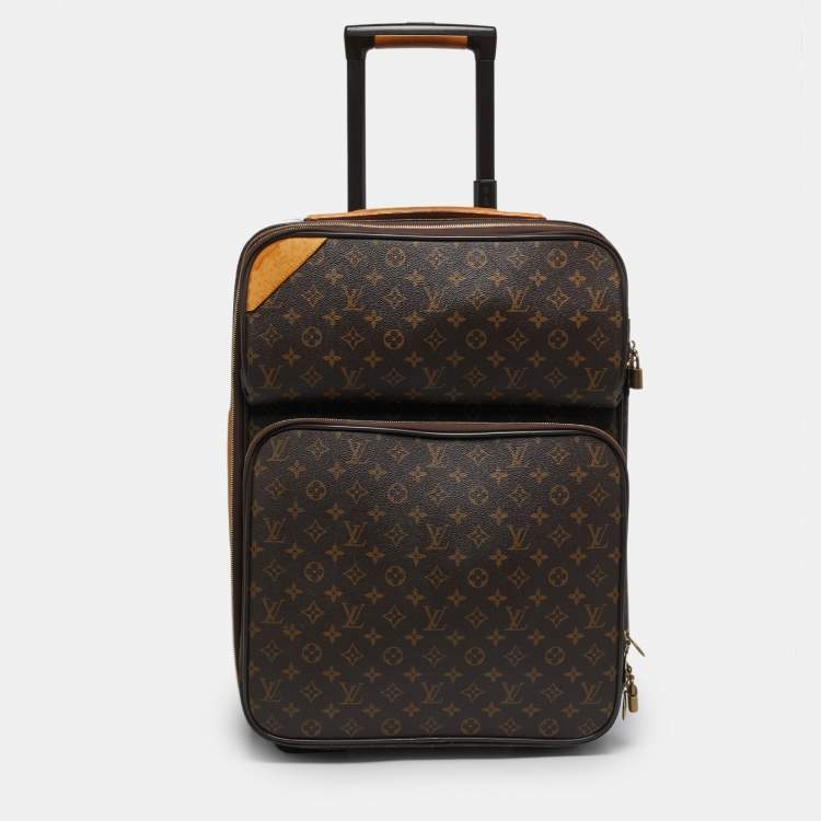 Pre Owned Louis Vuitton Business Pegase Legere 55 Monogram Canvas Luggage