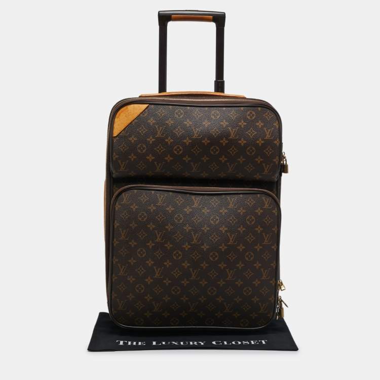 Pre Owned Louis Vuitton Business Pegase Legere 55 Monogram Canvas Luggage