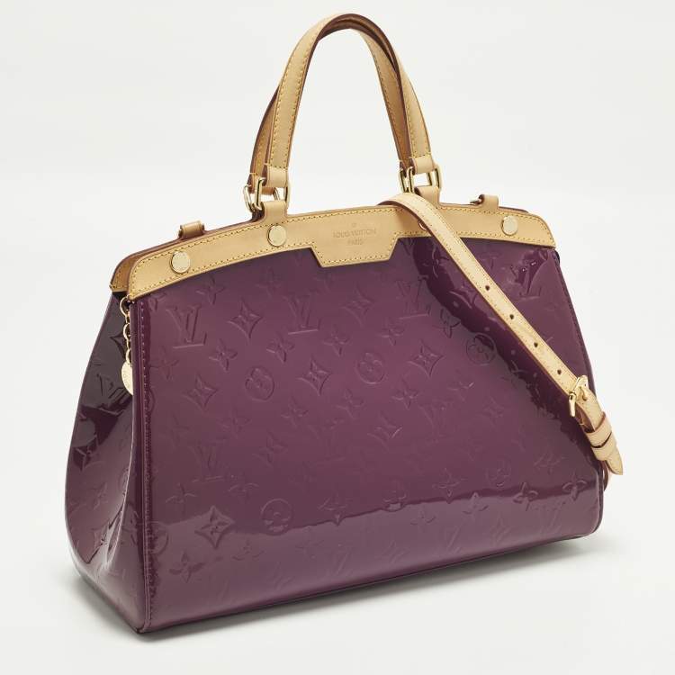 Pre Owned Louis Vuitton Brea MM Amethyste Monogram Vernis Bag
