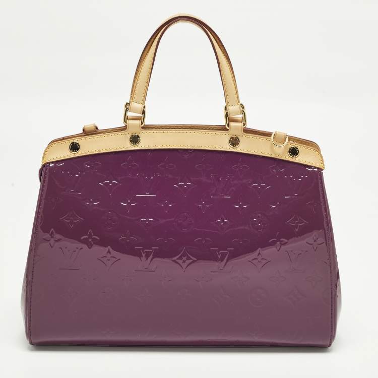 Pre Owned Louis Vuitton Brea MM Amethyste Monogram Vernis Bag