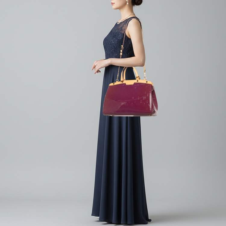 Pre Owned Louis Vuitton Brea MM Amethyste Monogram Vernis Bag